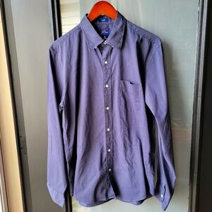 J. Crew Performance Stretch Twill Button Down Shirt True Navy Heather Med